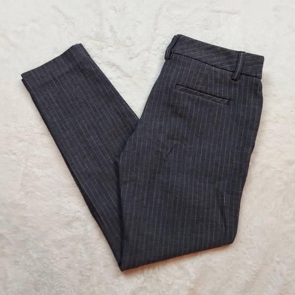 Express Pants - Express Editor Mid Rise Gray Pin Stripe Dress Pants Size 0R